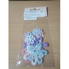 Felt flower stickers (Pastel)